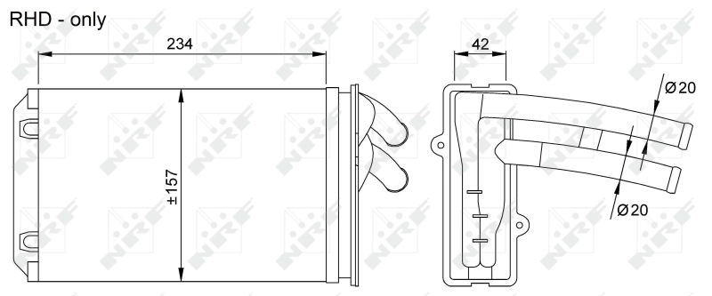 Radiador de forno (de aquecedor) 58035 NRF