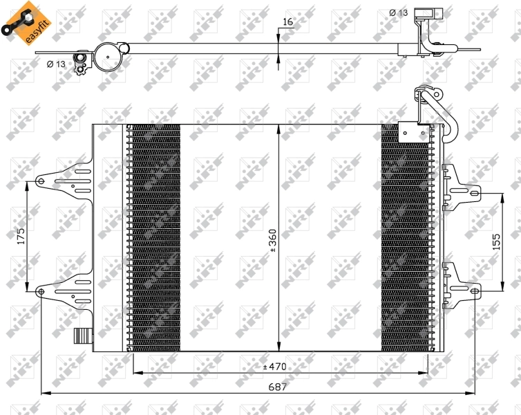 Radiador de aparelho de ar condicionado NRF 35480