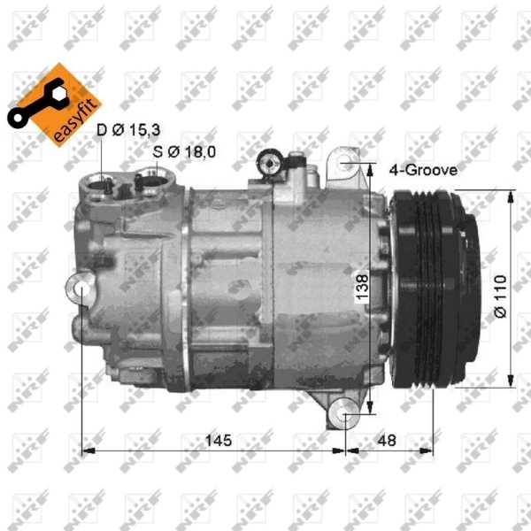 32493 NRF Compressor de aparelho de ar condicionado