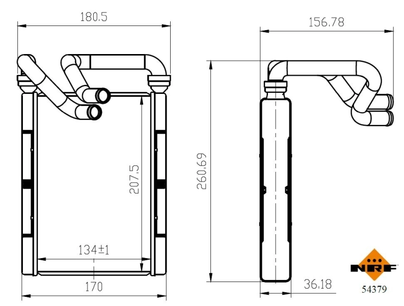 Radiador de forno (de aquecedor) NRF 54379