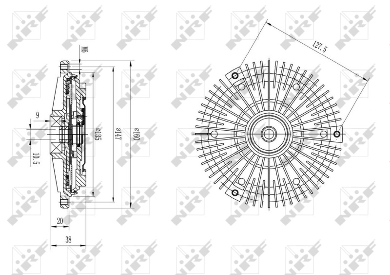 Acoplamento viscoso de ventilador de esfriamento General Motors 90220339