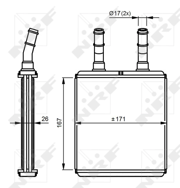 Radiador de forno (de aquecedor) NRF 54291 preço, a partir de 48,91 USD