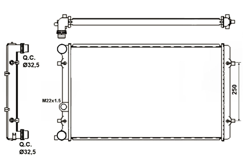 Radiador de esfriamento de motor 509529A NRF