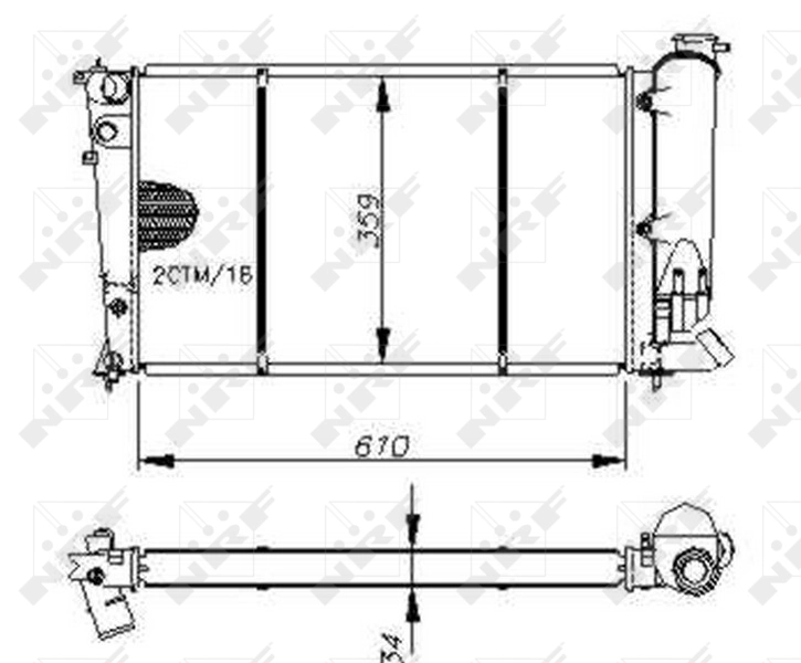 Radiador de esfriamento de motor 50413 NRF