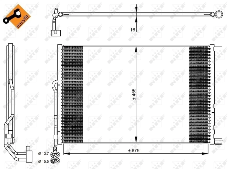 350324 NRF Radiador de aparelho de ar condicionado