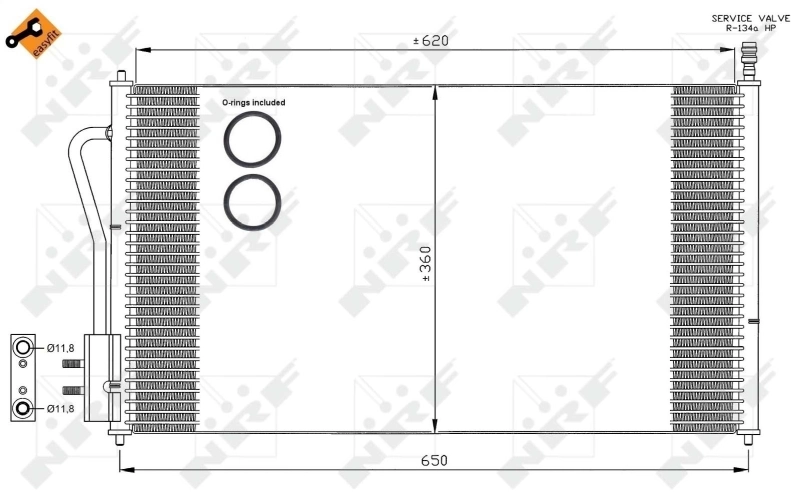  Radiador de aparelho de ar condicionado Ford Focus I sedan (DFW) (1999 - 2005) I