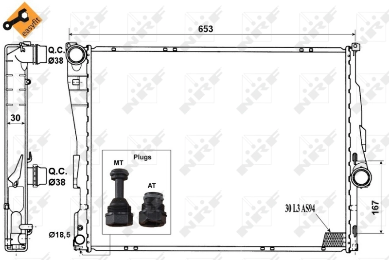 Radiador de esfriamento de motor NRF 51580