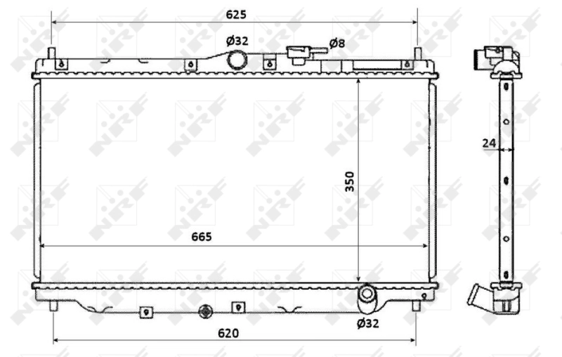 Radiador de esfriamento de motor GRD170 Land Rover