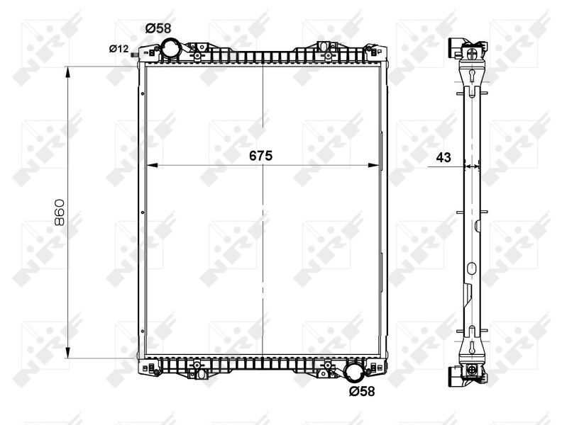 Radiador de esfriamento de motor 519743 NRF