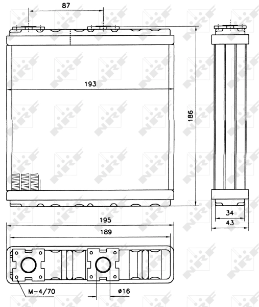 Radiador de forno (de aquecedor) NRF 52098