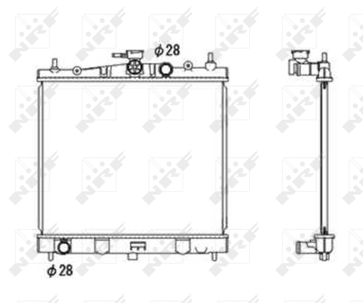  Radiador de esfriamento de motor Nissan Micra hatchback (K12) (2002 - 2010) 