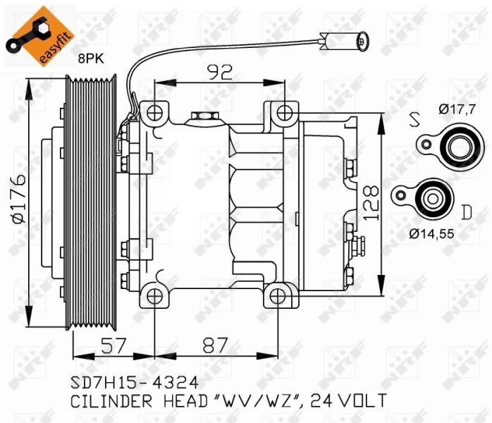 7H154116 Sanden Compressor de aparelho de ar condicionado