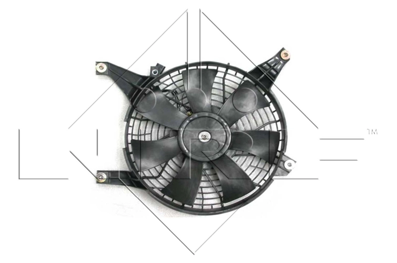 47468 NRF Difusor do radiador de aparelho de ar condicionado, montado com roda de aletas e o motor