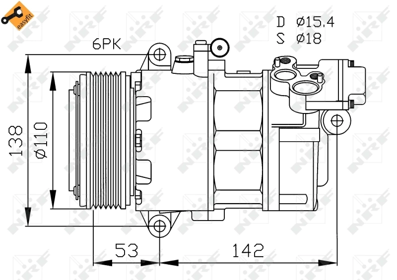 Compre 32184 NRF Compressor de aparelho de ar condicionado