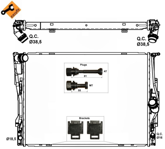 Radiador de esfriamento de motor Frig AIR 1023126