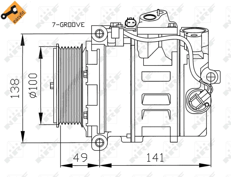 Compressor de aparelho de ar condicionado 32216 NRF