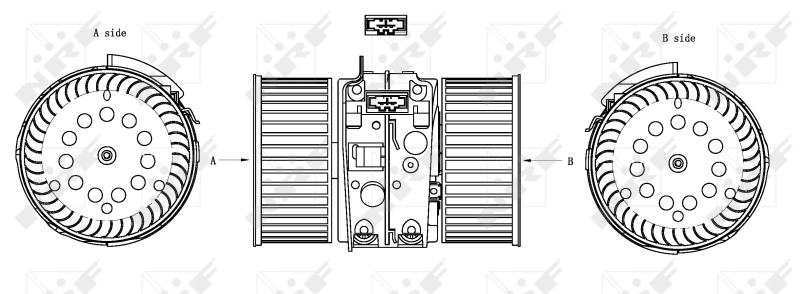 Motor de ventilador de forno (de aquecedor de salão) 34161 NRF