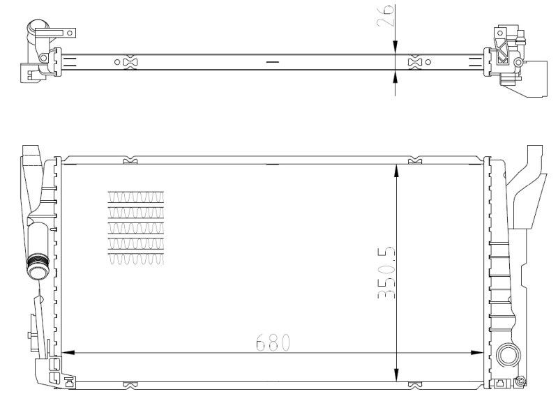 Radiador de esfriamento de motor NRF 50039