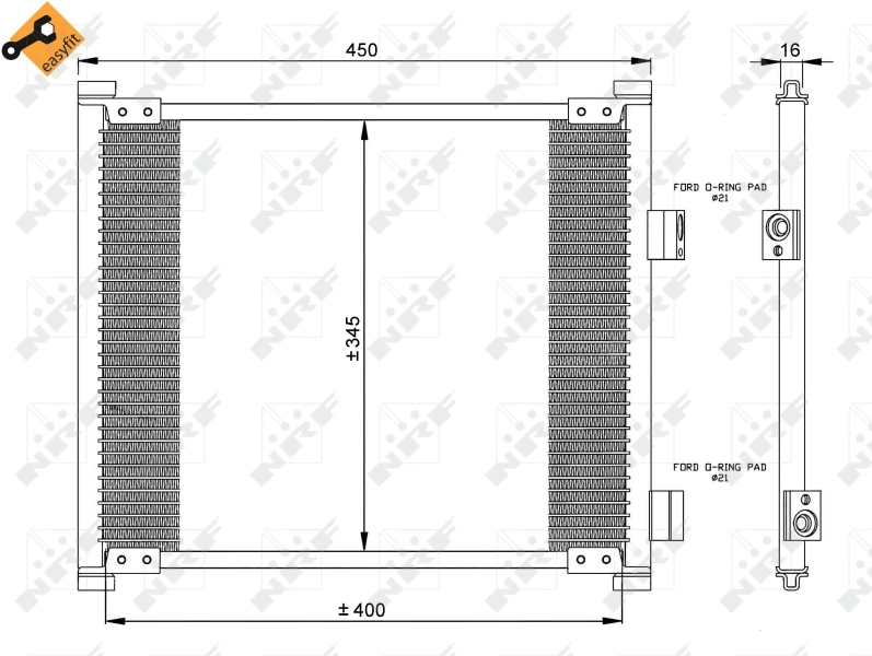 35357 NRF Radiador de aparelho de ar condicionado
