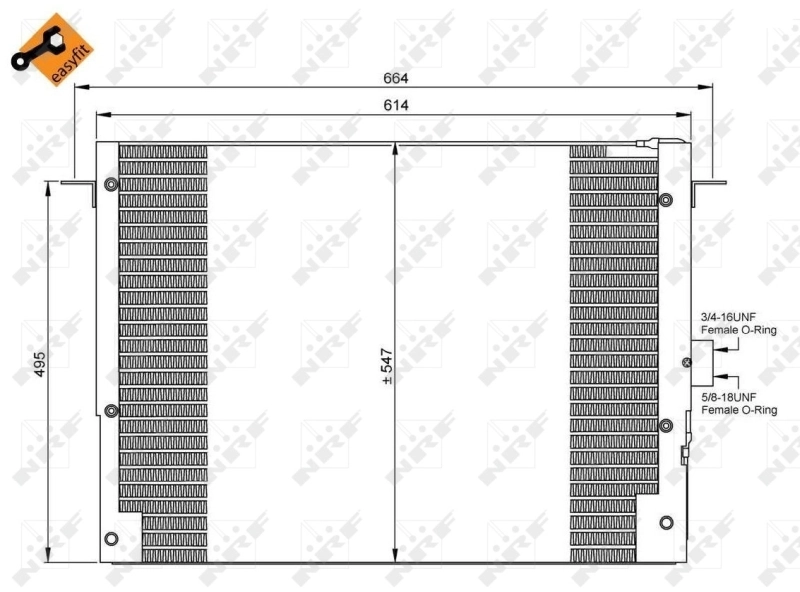 Radiador de aparelho de ar condicionado para Land Rover Range Rover II LP, P38A