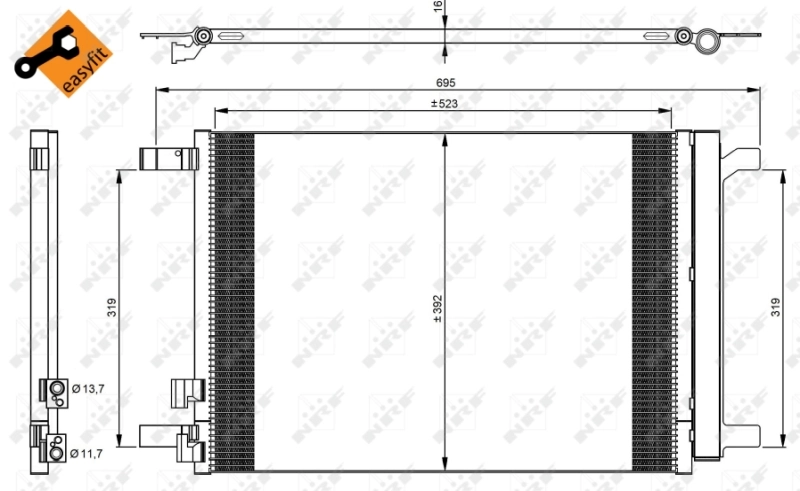 Radiador de aparelho de ar condicionado NRF 35968