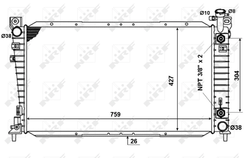 Radiador de esfriamento de motor F78Z8005DA Ford