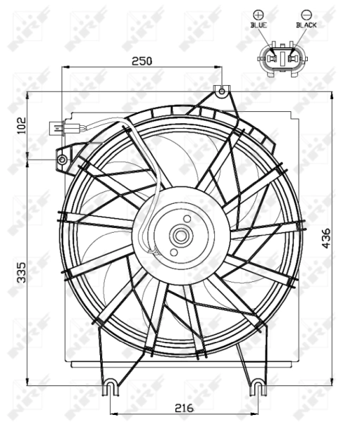 Ventilador (roda de aletas) do radiador de esfriamento NRF 47499 preço, a partir de 66,14 USD