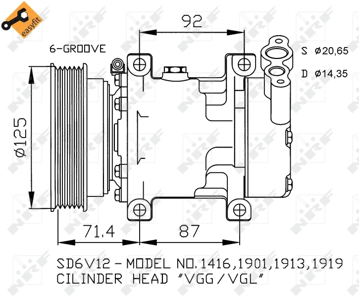 Compressor de aparelho de ar condicionado 7700273801 VAG