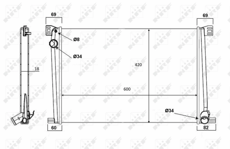 Compre 58472 NRF Radiador de esfriamento de motor