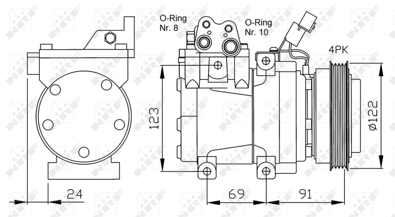 Compressor de aparelho de ar condicionado NRF 32205