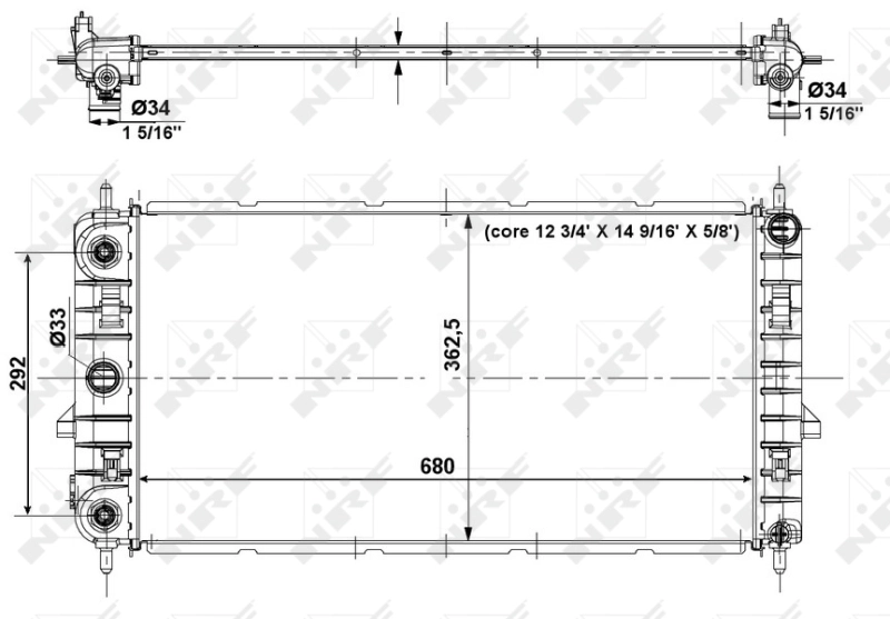 Radiador de esfriamento de motor 56014 NRF
