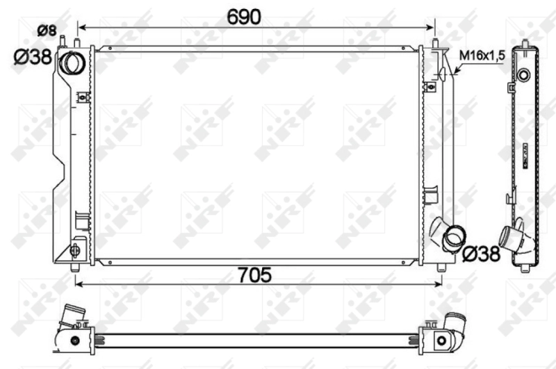 Radiador de esfriamento de motor Frig AIR 1153111