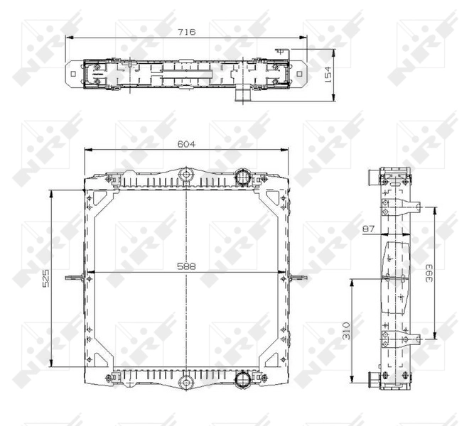 Radiador de esfriamento de motor 1407721 DAF
