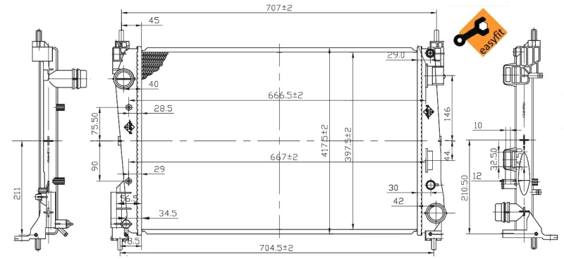 Compre 53455 NRF Radiador de esfriamento de motor