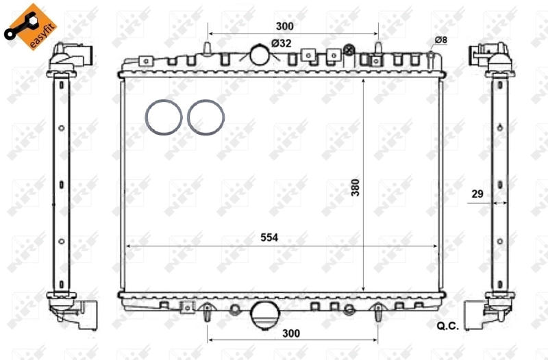 Radiador de esfriamento de motor 58303 NRF