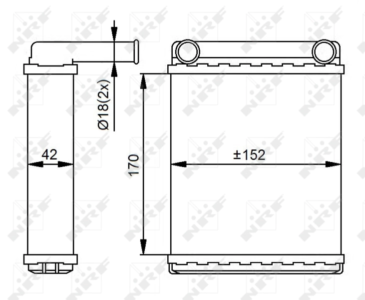 Radiador traseiro de forno (de aquecedor) NRF 54306
