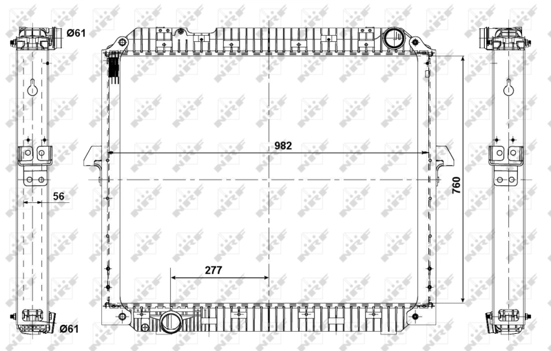 Radiador de esfriamento de motor 56073 NRF