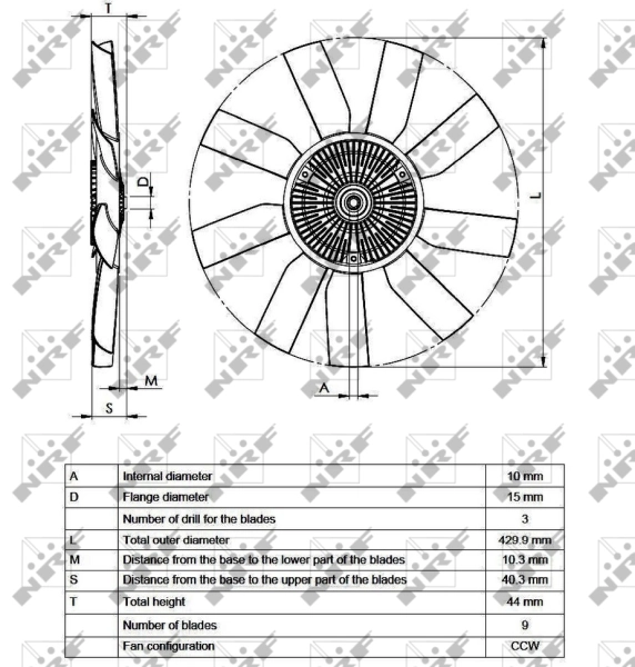Compre 49543 NRF Acoplamento viscoso de ventilador de esfriamento