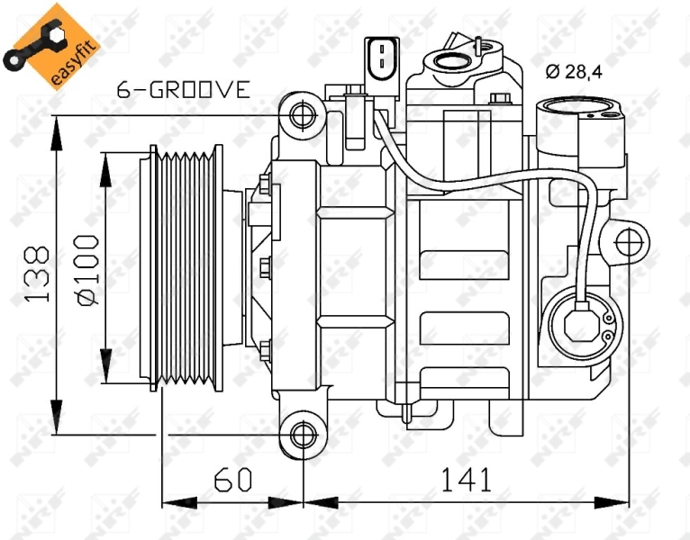 32263 NRF Compressor de aparelho de ar condicionado
