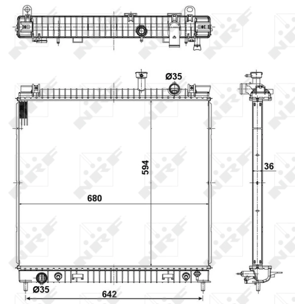 Radiador de esfriamento de motor 56082 NRF