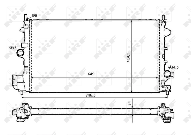 Compre 58204 NRF Radiador de esfriamento de motor