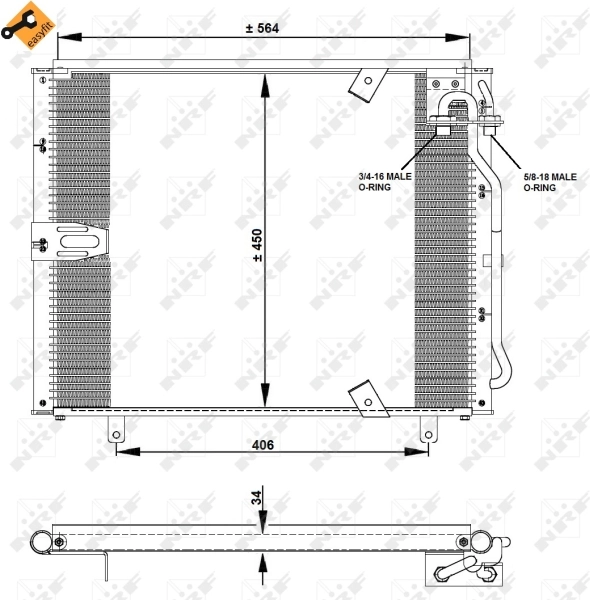 Radiador de aparelho de ar condicionado BMW 5  E34 ao melhor preço