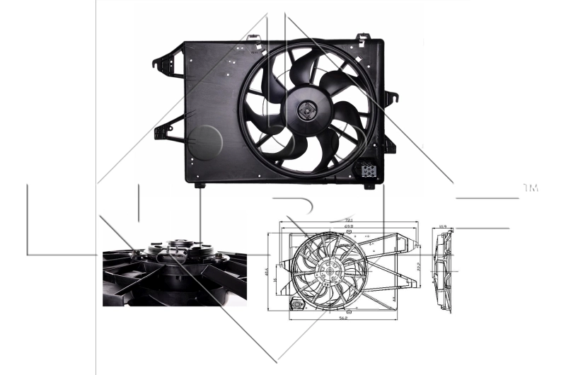 Ventilador elétrico de esfriamento montado (motor + roda de aletas) para Ford Mondeo B4Y