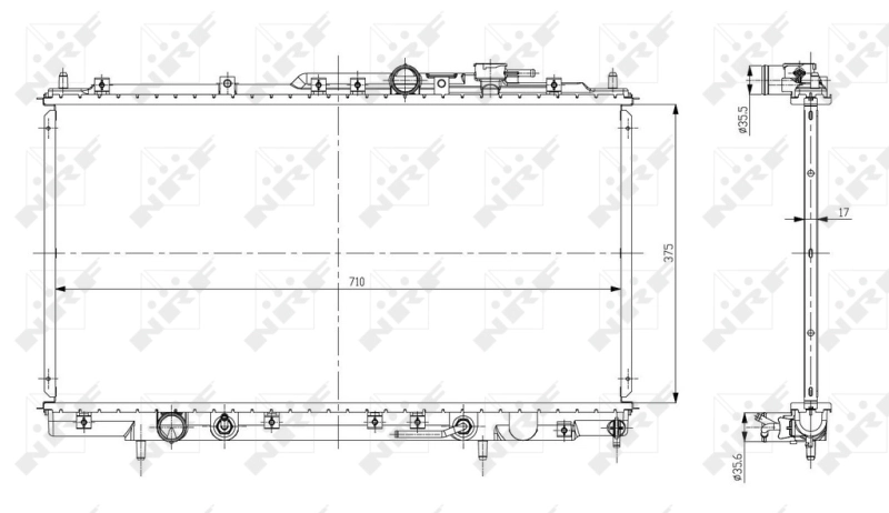 Radiador de esfriamento de motor 56078 NRF
