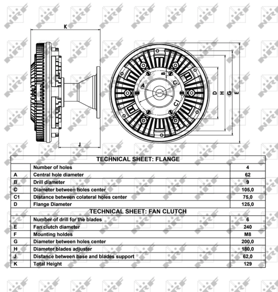 Acoplamento viscoso de ventilador de esfriamento 99479094 Iveco