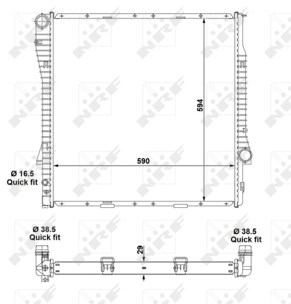 Radiador de esfriamento de motor 55329 NRF