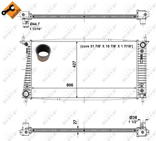 Radiador de esfriamento de motor 56036 NRF