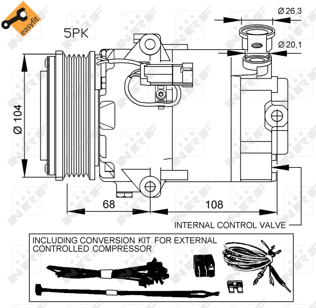 Compressor de aparelho de ar condicionado NRF 32429