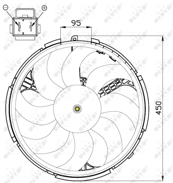 Ventilador elétrico de esfriamento montado (motor + roda de aletas) Frig AIR 5041206 preço, a partir de 43,91 USD