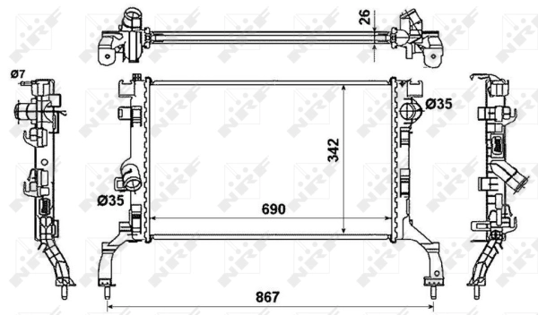 RA0231030 Jdeus Radiador de esfriamento de motor
